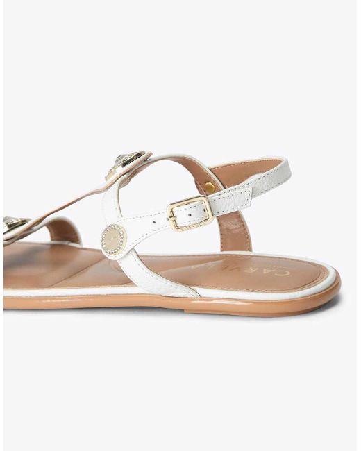 Carvela Kurt Geiger White Amalia Sandal Flat Sandals