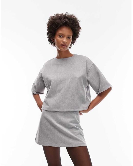 ASOS White Co-Ord Brushed A-Line Skort