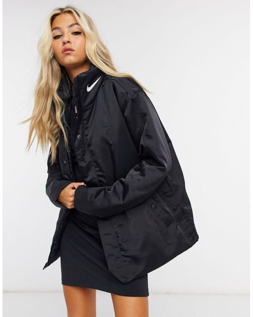 Nike Black Premium Coat With Tonal Branding