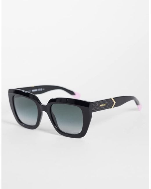 Missoni Sunglasses Black Missoni Square Sunglasses With Dark Shaded Lenses