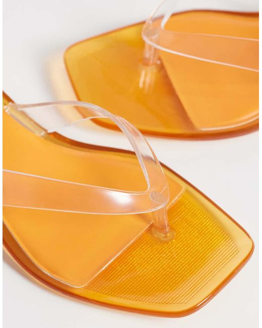 ASOS White Holiday Jelly Kitten Heel Toe Thongs