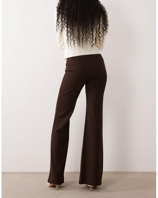 Mango Brown Pleated Front Flared Pants