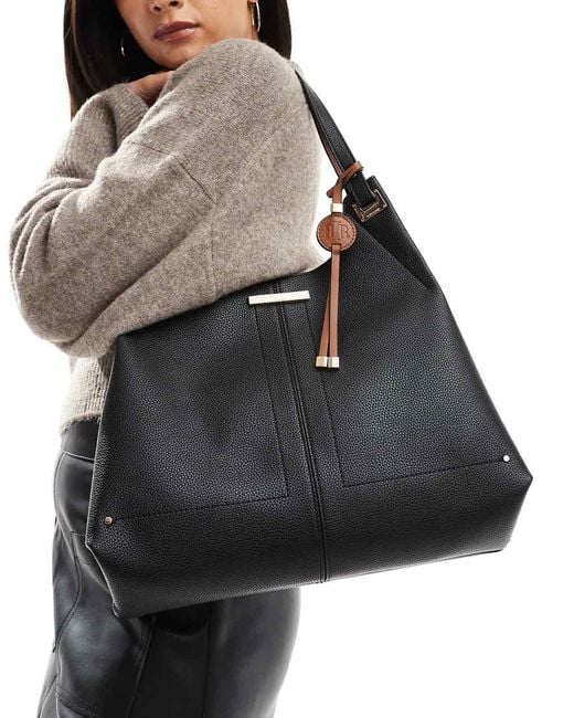 River Island Slouch Shoulder Bag in Black Lyst UK