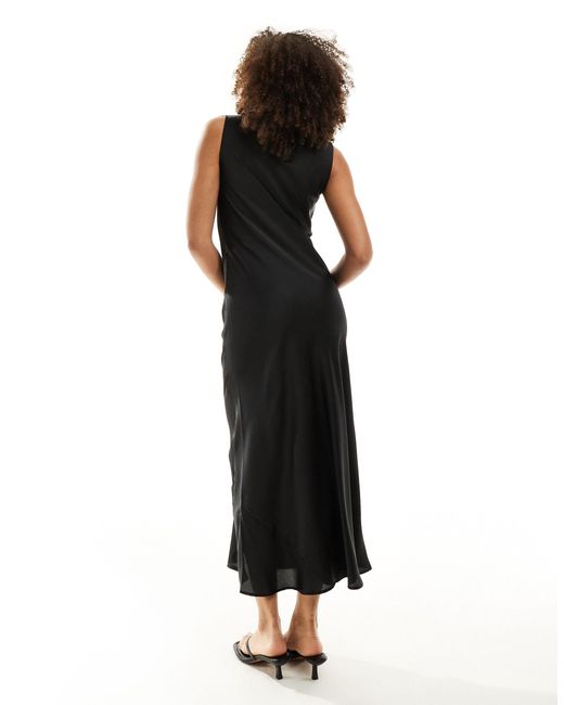 ASOS Black Satin Midi Dress