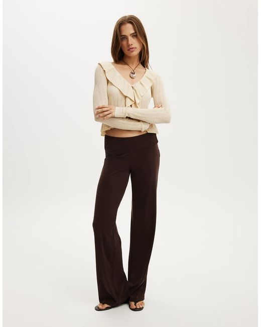 Cotton On Natural Ruffle Knit Cardi
