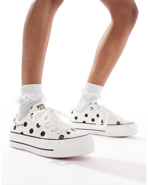 Converse White Chuck Taylor All Star Ox Lift Trainers