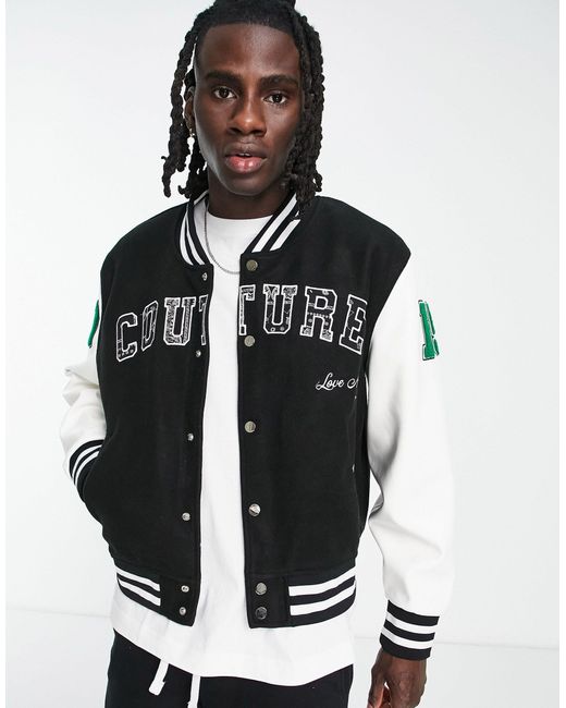 The Couture Club Varsity Bomber Jacket in Black for Men Lyst UK