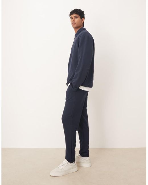 ASOS Toelopende Piqué Joggingbroek in het Blue voor heren