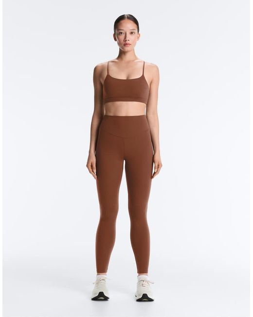 Oysho Brown Comfortlux High-Rise Ankle-Length Leggings
