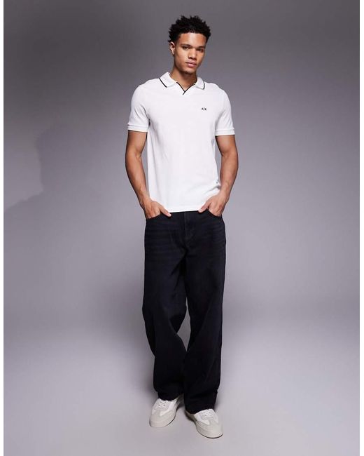 ARMANI EXCHANGE Gray Logo Polo Shirt for men