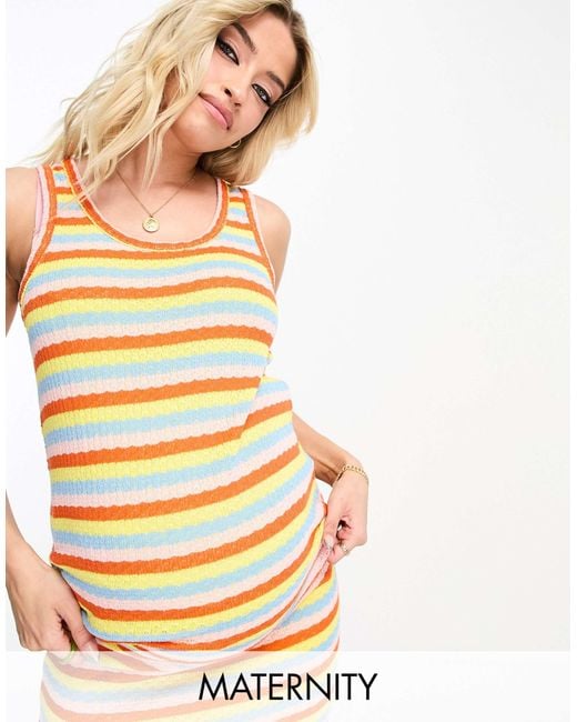 Mama.licious Orange Mamalicious Maternity Stripe Top Co-Ord