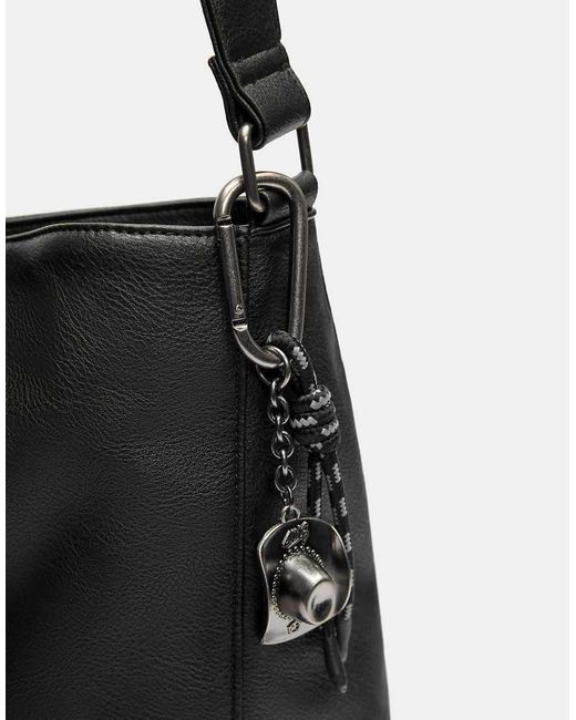 Pull&Bear Black Embellished Shopper Bag for men