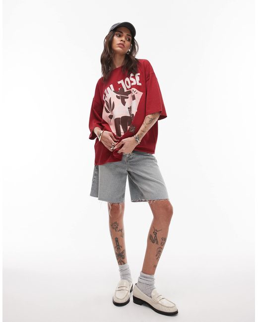 TOPSHOP Red – oversize-t-shirt