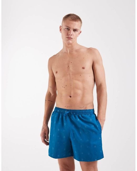 Nike Blue Nike 5 Inch Volley Full Lined Swim Shorts for men