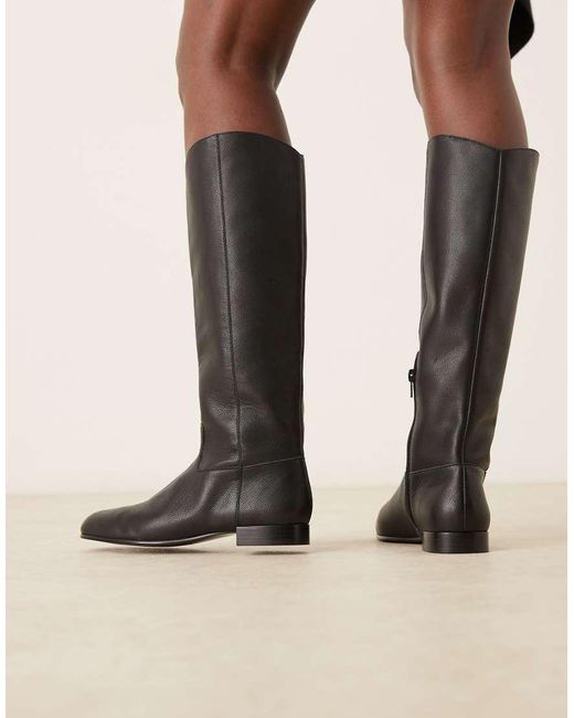 Mango Black Classic Leather Boot