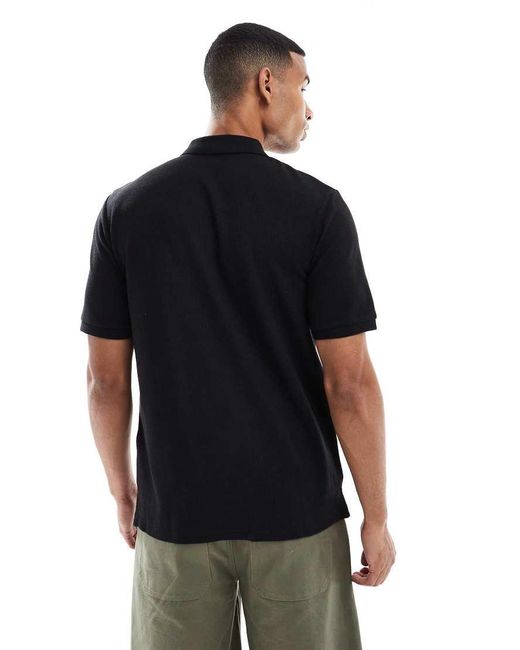 Jack & Jones Black Textured Polo for men