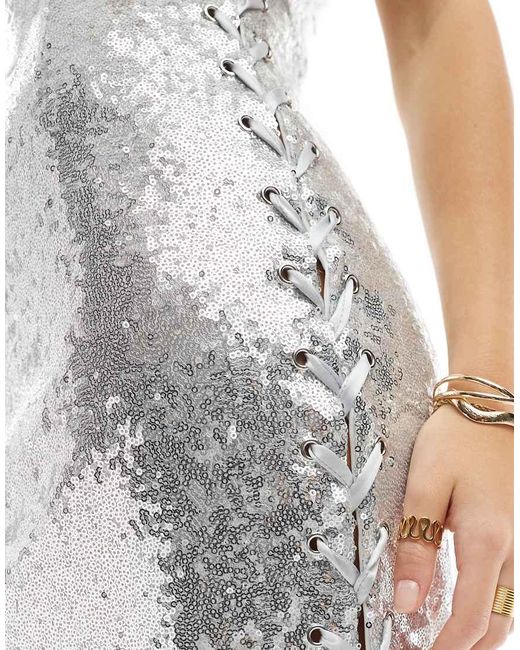 Collective The Label White Lace-Up Maxi Dress