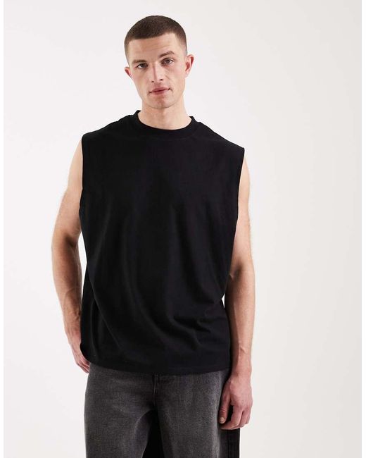 ASOS Black Oversized Tank With Celestial Graphic for men
