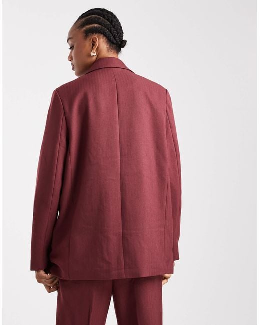 Vero Moda Red Tailo Herringbone Blazer