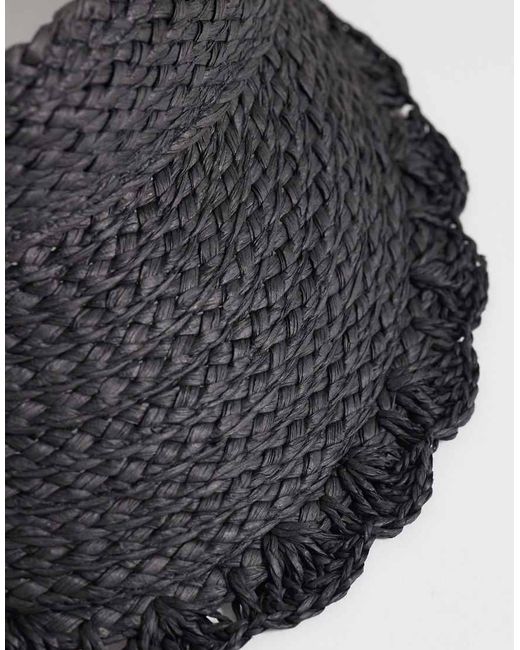 Accessorize Black Scallop Visor Hat