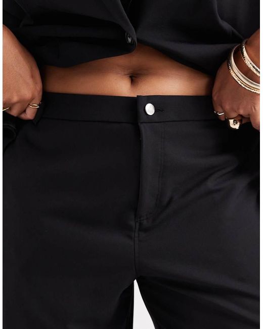 Collusion Black Plus Tailored Low Rise Relaxed Trousers