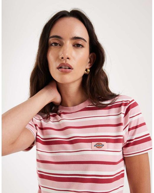 Dickies Red Glade Spring Striped Baby Tee
