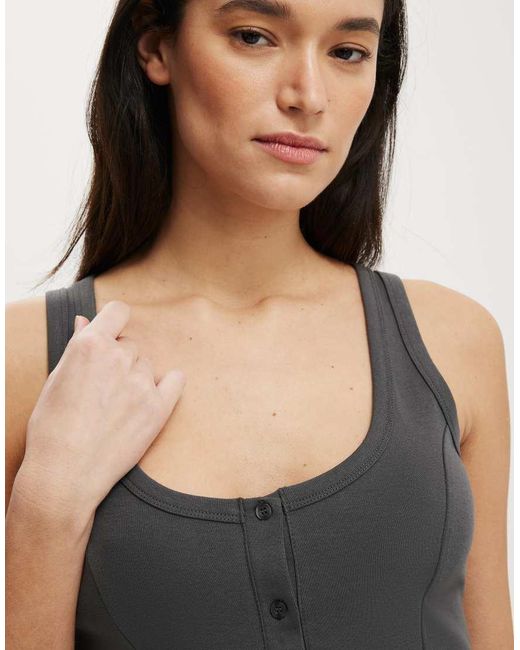 Cotton On Green Button Through Tank
