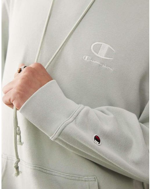Felpa Con Cappuccio Menta di Champion in Gray