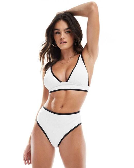 Vero Moda Bikinitopje Met Textuur En Biezen in het White