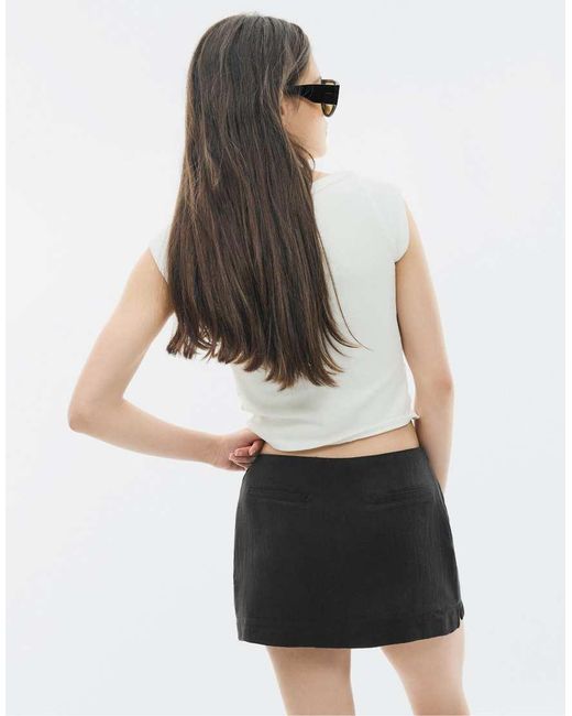Stradivarius White Mini Skort