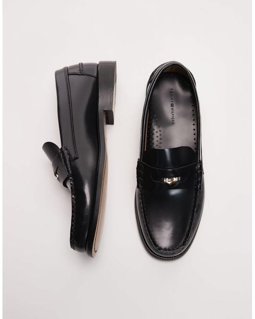 Tommy Hilfiger Gray Leather Penny Loafers for men