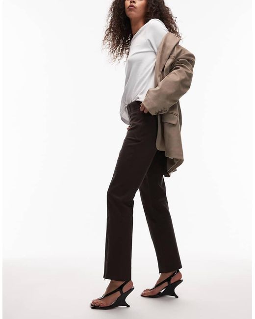 ARKET White Stretch Slim Leg Trousers With Front Seam Detail