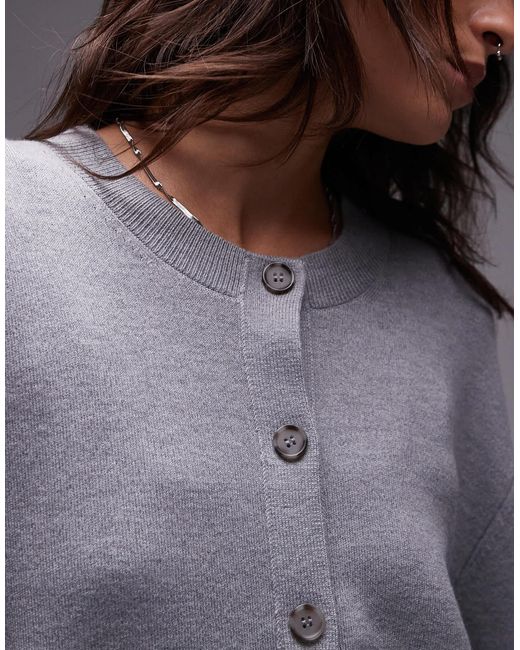 ARKET Gray – strickjacke aus kompaktem strick