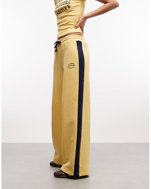 ASOS Metallic Weekend Collective Co-Ord Wide Leg Jogger With Contrast Stripe