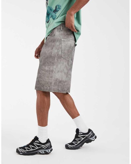 ASOS Gray Longer Length Jort for men