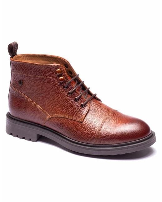 Base London Red Mercer Toe Cap Boot for men