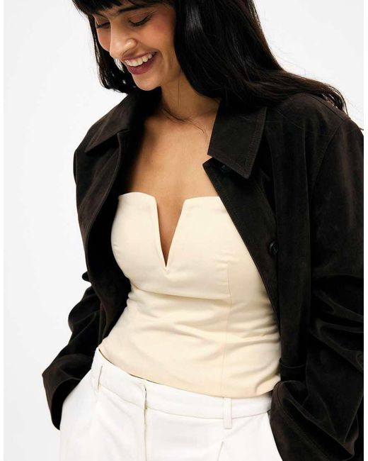 NA-KD White Sharp Corset Top