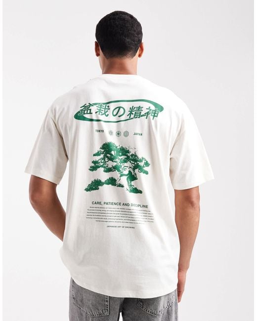 Jack & Jones – oversize-t-shirt in White für Herren