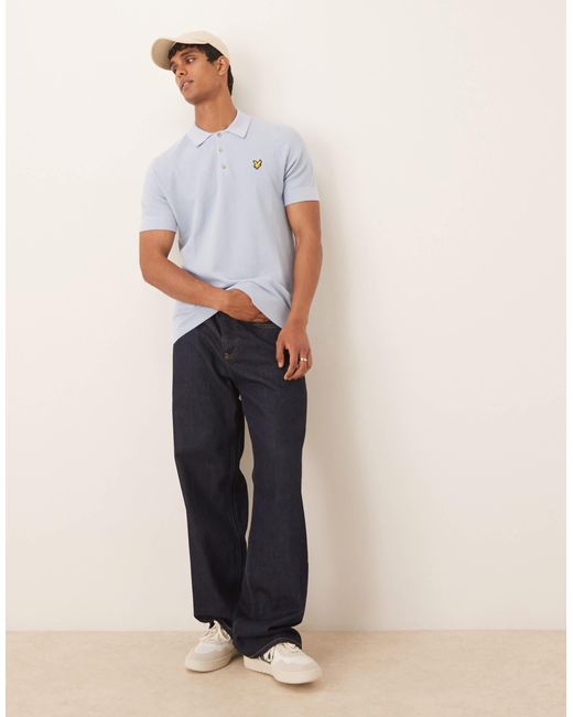 Lyle & Scott – polohemd aus leinen in Blue für Herren
