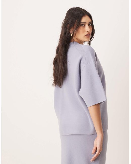 ASOS Purple Knitted Structured T Shirt
