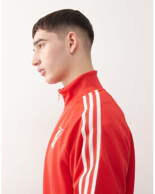 Adidas Originals Red Adidas Football Liverpool Full Zip Jacket