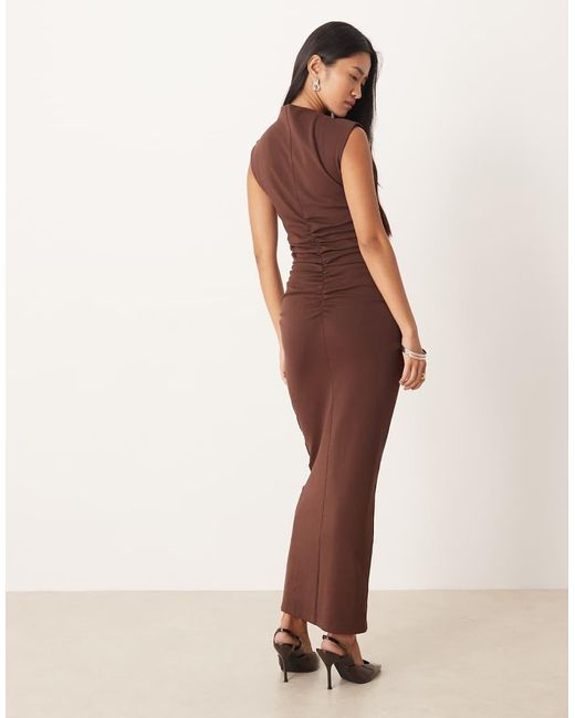 NARRATED Natural Sleeveless Bodycon Midi Dress