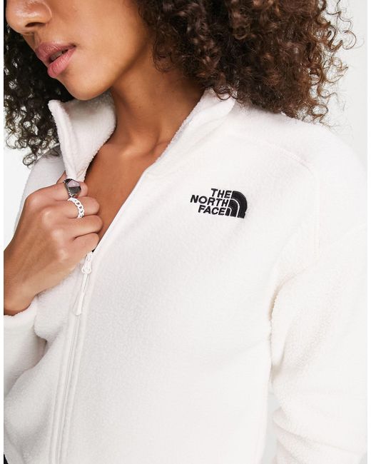 The North Face White Shispare Sherpa Zip Up Fleece