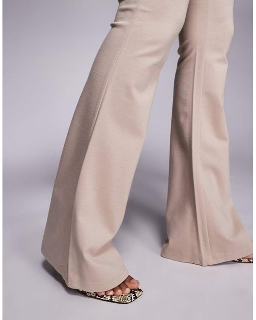 ASOS Blue Premium Ponte Flare Pants With Tailored Waistband