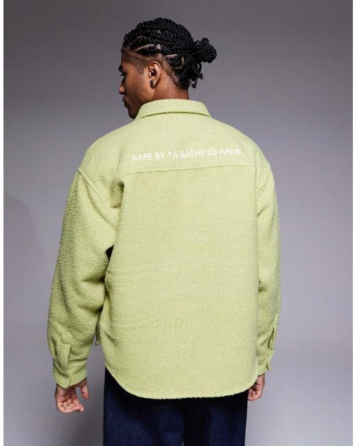 Aape By A Bathing Ape Green Aape By A Bathing Ape Boxy Long Sleeve Shirt for men