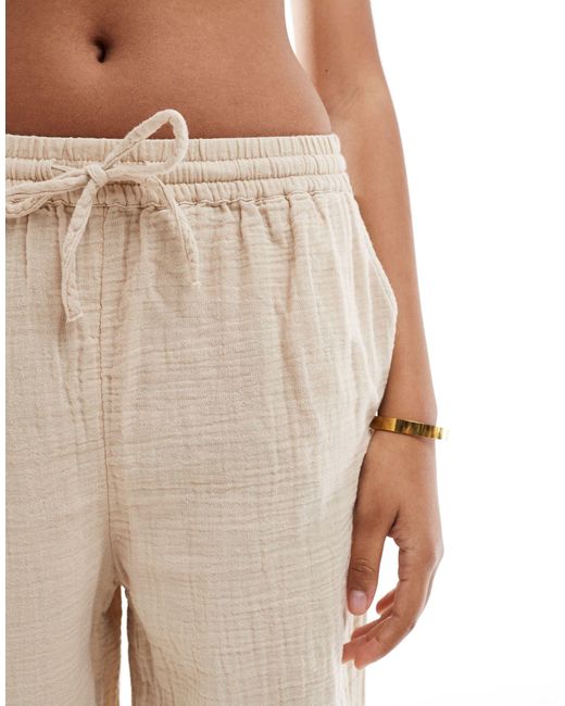ONLY Natural Cheesecloth Wide Leg Trouser Co-ord