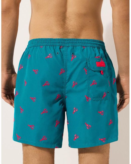 Calzedonia Blue Pattern Swim Boxer Formentera for men