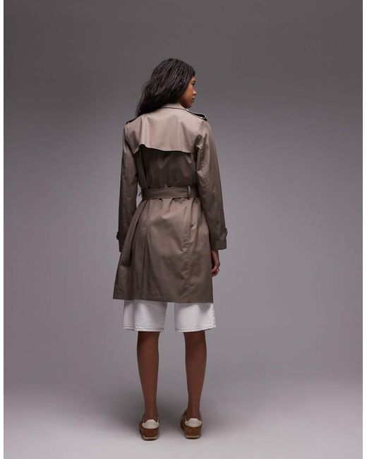 Tommy Hilfiger Brown Water Repellent Slim Trench Coat