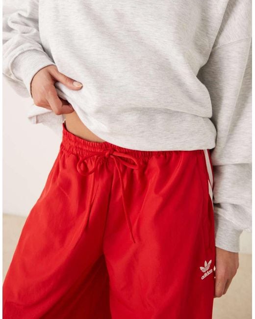 Adidas Originals Red Adicolor Wide Leg Track Pants