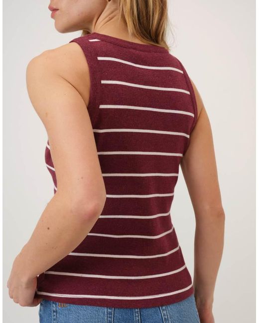 Nobody's Child Red Burgundy Striped Racer Vest